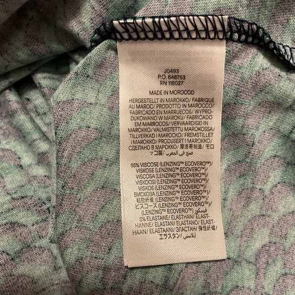 Boden Abigail Jersey Dress Green/Blue Geo Print - Picture 9 of 10